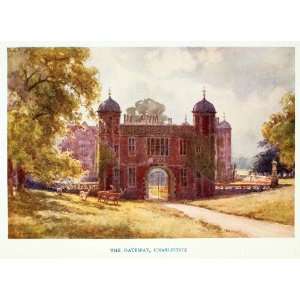  1910 Color Print Charlecote Park Gateway Shakespeare 