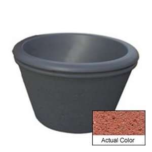   Round Planter   Weatherstone Brick Red 36x24 Patio, Lawn & Garden