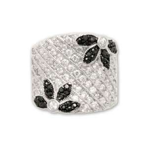   Band with Flower Shape of Small Diamonique Ring Ship in Gift Box. (9
