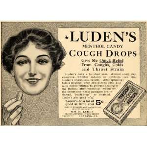   Menthol Candy Cough Drops Remedy   Original Print Ad