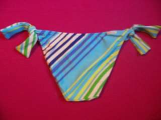 SALINAS Blue/Green Striped Bikini Swimwear XS NWT  
