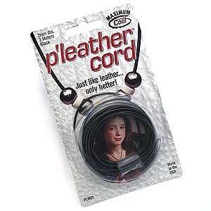  Black Pleather Beading Cord 2mm (Faux Leather) 3 Meters 