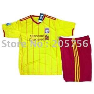  11/12 liverpool away yellow soccer jersey kit Sports 