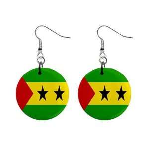  Sao Tome and Principe Flag Button Earrings Everything 