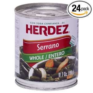 Herdez Serranos, 7 Ounce (Pack of 24)  Grocery & Gourmet 