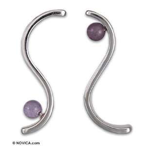    Amethyst earrings, Mystic Serpentines 0.2 W 1.7 L Jewelry