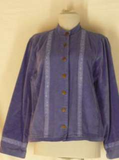 April Cornell Corduroy Embroidered Jacket Periwinkle S  