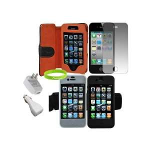  CrazyOnDigital Flip Leather Case 6item Kit for iPhone 4G 