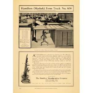   Ad Hamilton Manufacturing Co. Form Truck No. 809   Original Print Ad