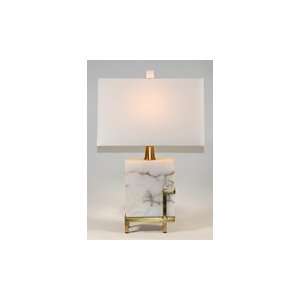  Arteriors Home Herst Snow White Marble Accent Table Lamp 