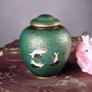  Green Dolphin Cloisonné Keepsake Urn