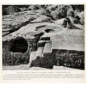1923 Print Jordan Petraeans Semite Sacrificial Altar Archaeology Mount 