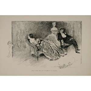 1894 Charles Dana Gibson Girl Man Cherub Cupid Print   Original Print 