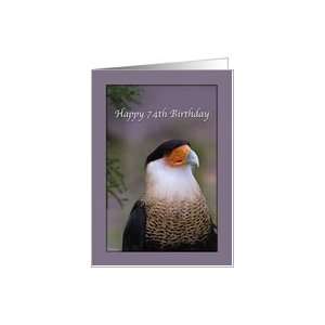  74th Birthday Card with Crested Caracara Bird Card Toys & Games
