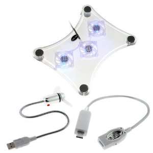 LED light + White/Silver USB Flexible Work/Read Light with 3 White LED 