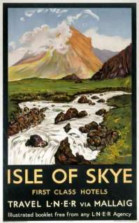 Isle of Skye, Scotland, Vintage Railway Travel Poster  