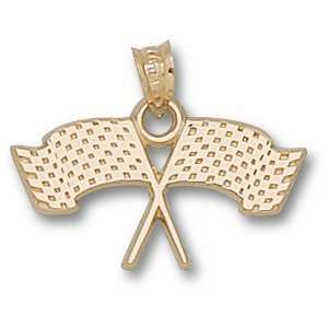  Crossed Flags 1/2in 10k Pendant/10kt yellow gold Jewelry