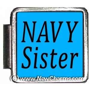  Navy Sister Italian Charm Bracelet Jewelry Link A10071 