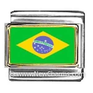  Brazil Photo Flag Italian Charm Bracelet Jewelry Link 