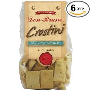 Don Bruno Sea Salt & Rosemary Crostini, 7 Ounce Bags (Pack of 6 