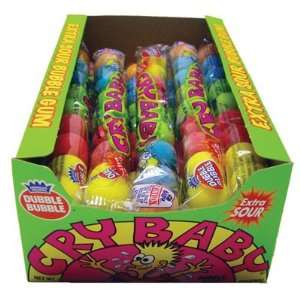 Cry Baby Extra Sour 9 piece Gum Ball Tube 24 Count  