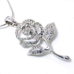  Crystal Rose Pendant Necklace Fashion Jewelry Jewelry