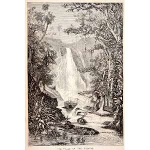  1871 Wood Engraving Cuba Waterfall Rosario Orcas Island 