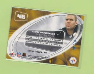 2004 EX CREDENTIALS BEN ROETHLISBERGER ROOKIE 7/46  