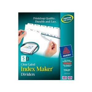 Avery Index Maker White Dividers, 5 Tab, 8.5 x 11 Inches 