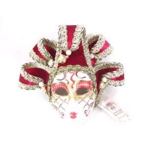    Red Jollini Miniature Ceramic Venetian Mask