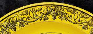 Antique Yellow Creil French Decorative Plate 1800s  