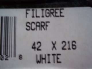 FILIGREE WHITE LACE WINDOW SCARF 42 X 216 WLFS331  
