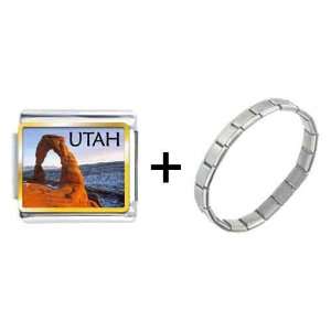  Gold Plated Travel & Culture Utah Photo Italian Charms 