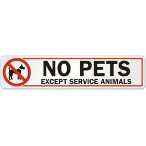 No Pets Except Service Animal (with Graphic) Laminated 