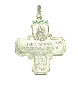 Sterling Silver 925 4 Way Catholic Cross Charm SC101  