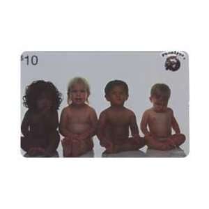 Collectible Phone Card $10. Four Cute Babies Sitting. Photo by James 