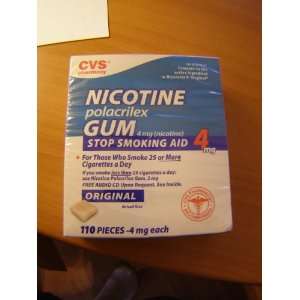  CVS Nicotine Polacrilex Nicotine Gum Original 4 mg. 110 