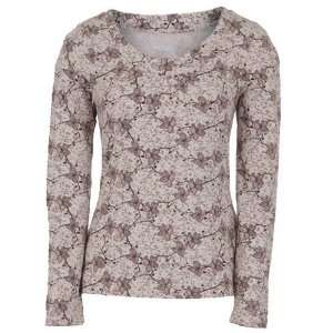   Womens Linyi Long Sleeve Printed Scoop Neck Top