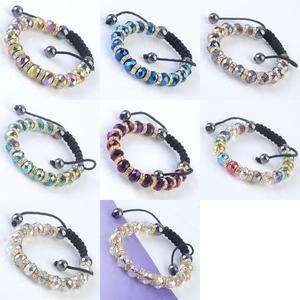 Colors Faceted Crystal Hematite Rondelle Beads Macrame Woven 