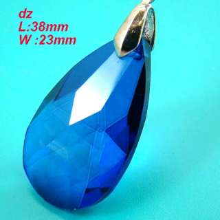    color Faceted Teardrop Crystal Pendant Chain Necklace Jewelry  