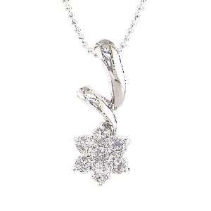  0.85 Carat Sterling Silver CZ Flower Pendant CoolStyles 