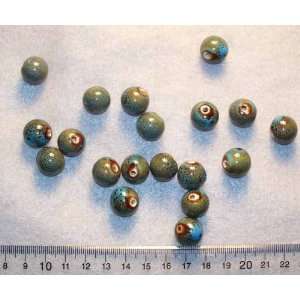 Blue Ceramic 14mm Round Beads 