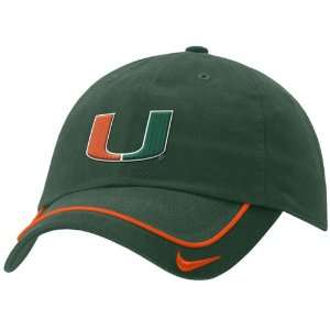  Nike Miami Hurricanes Green Turnstyle Hat Sports 