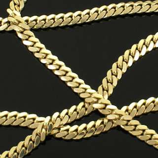 5mm Thick Men Solid Gold Filled Cuban Link Chain Real Heavy Plated 