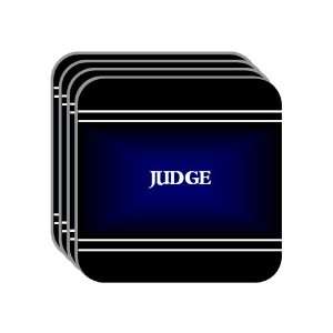 Personal Name Gift   JUDGE Set of 4 Mini Mousepad Coasters (black 