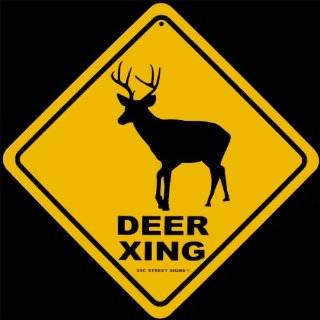 Buck Stag Deer Crossing Warning Caution Tin Street Sign