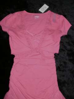 ABERCROMBIE GIRLS PINK TIERED DRESS WITH PLACE PINK TIE BOLERO   SIZE 