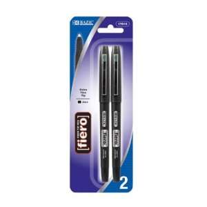 New   BAZIC Fiero Black Fiber Tip Fineliner Pen (2/Pack) Case Pack 144 