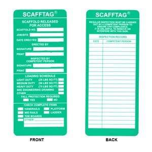  Scaffold Tag Green Polyester 3 1/4 x 7 5/8