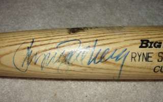 HOF Ryne Sandberg Chicago Cubs Full Autographed Game Used Baseball Bat 